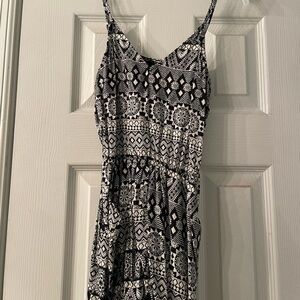 H&M Black and White Geometric Mini Dress